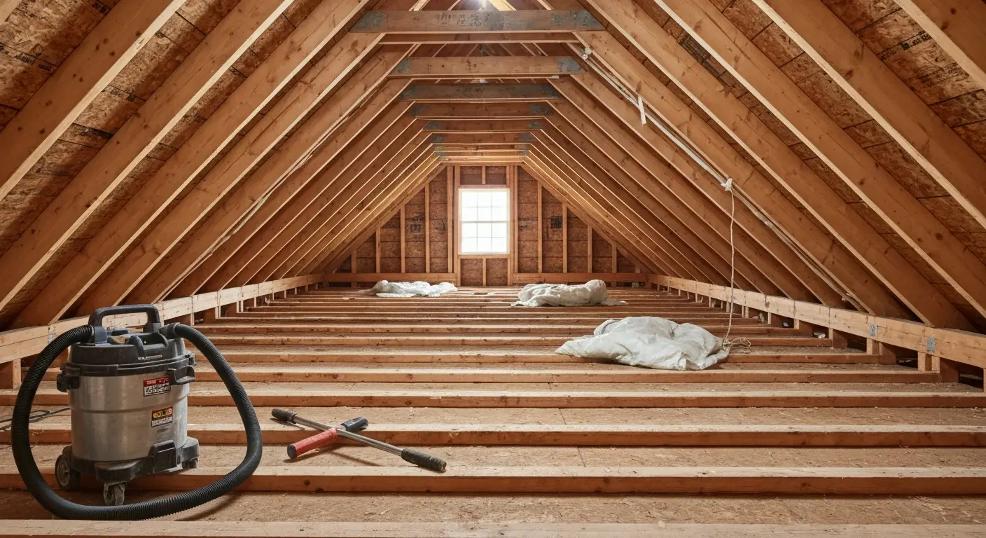 Insulation removal from attic space
