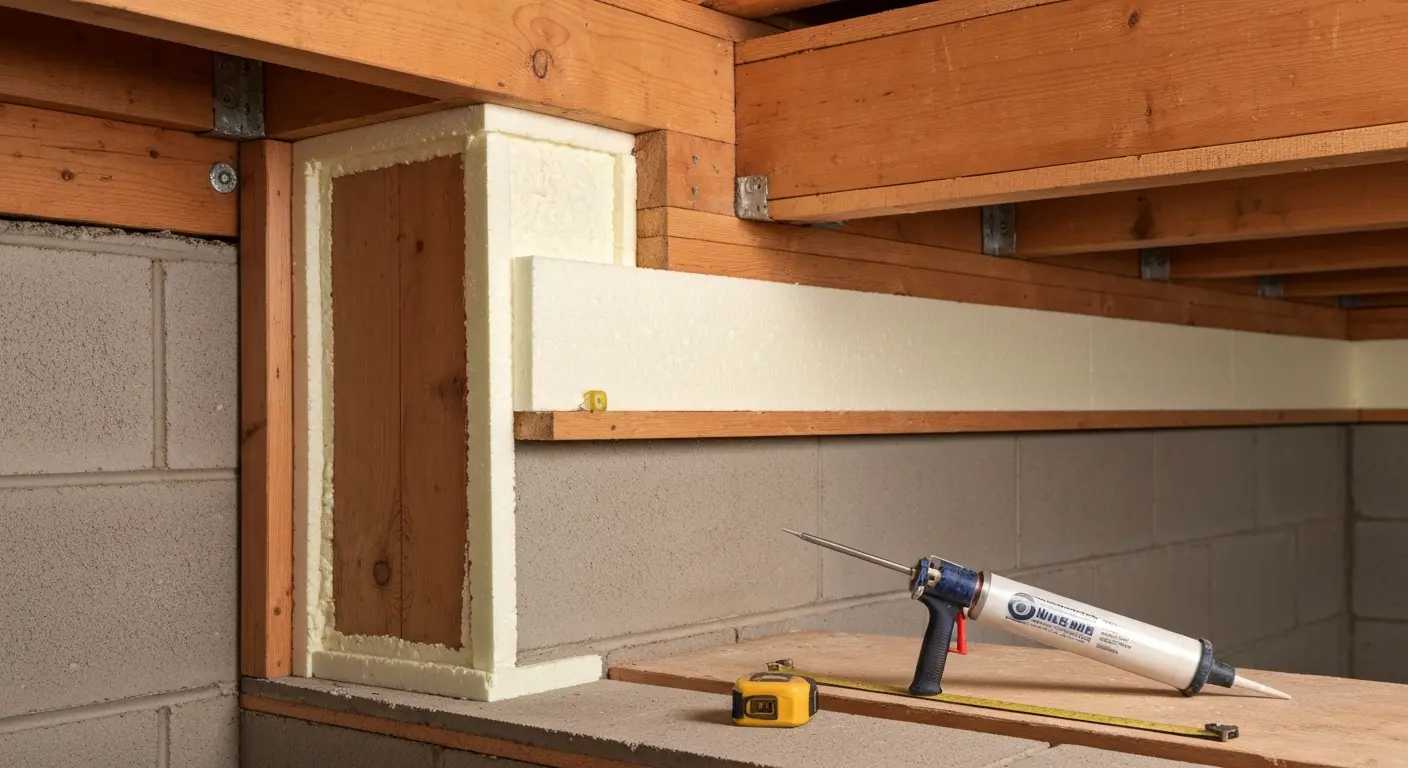 Basement rim joist insulation