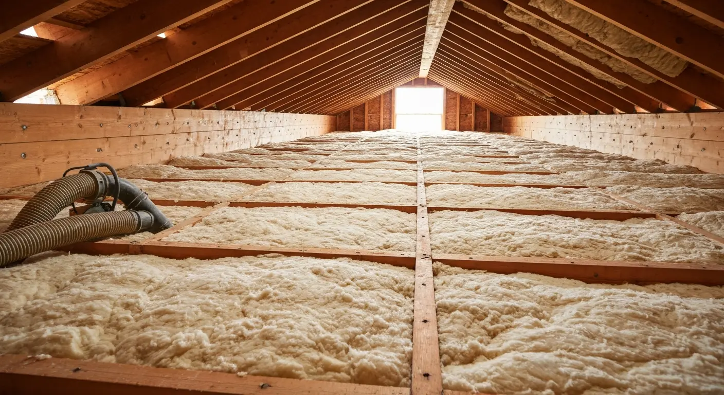 Attic insulation installation