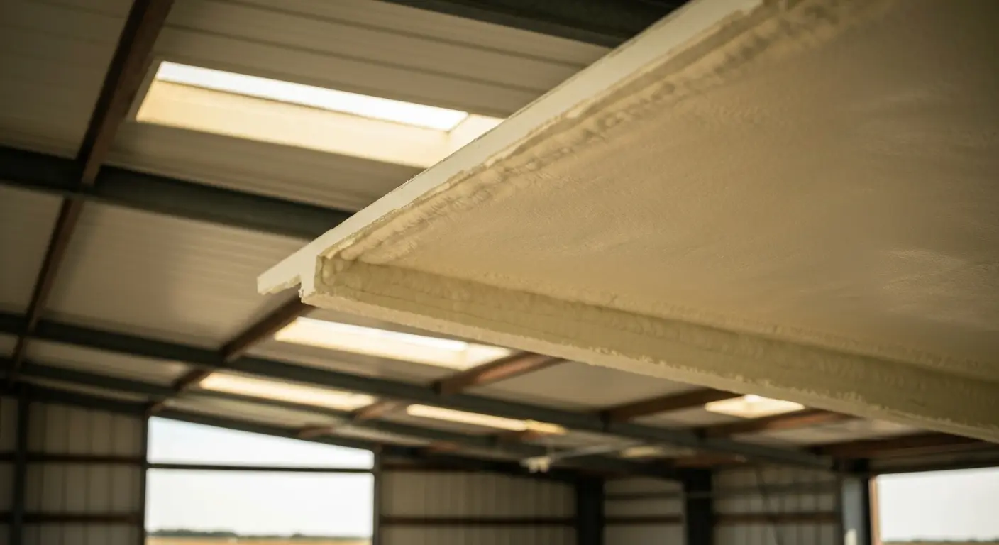 Metal building roof insulation