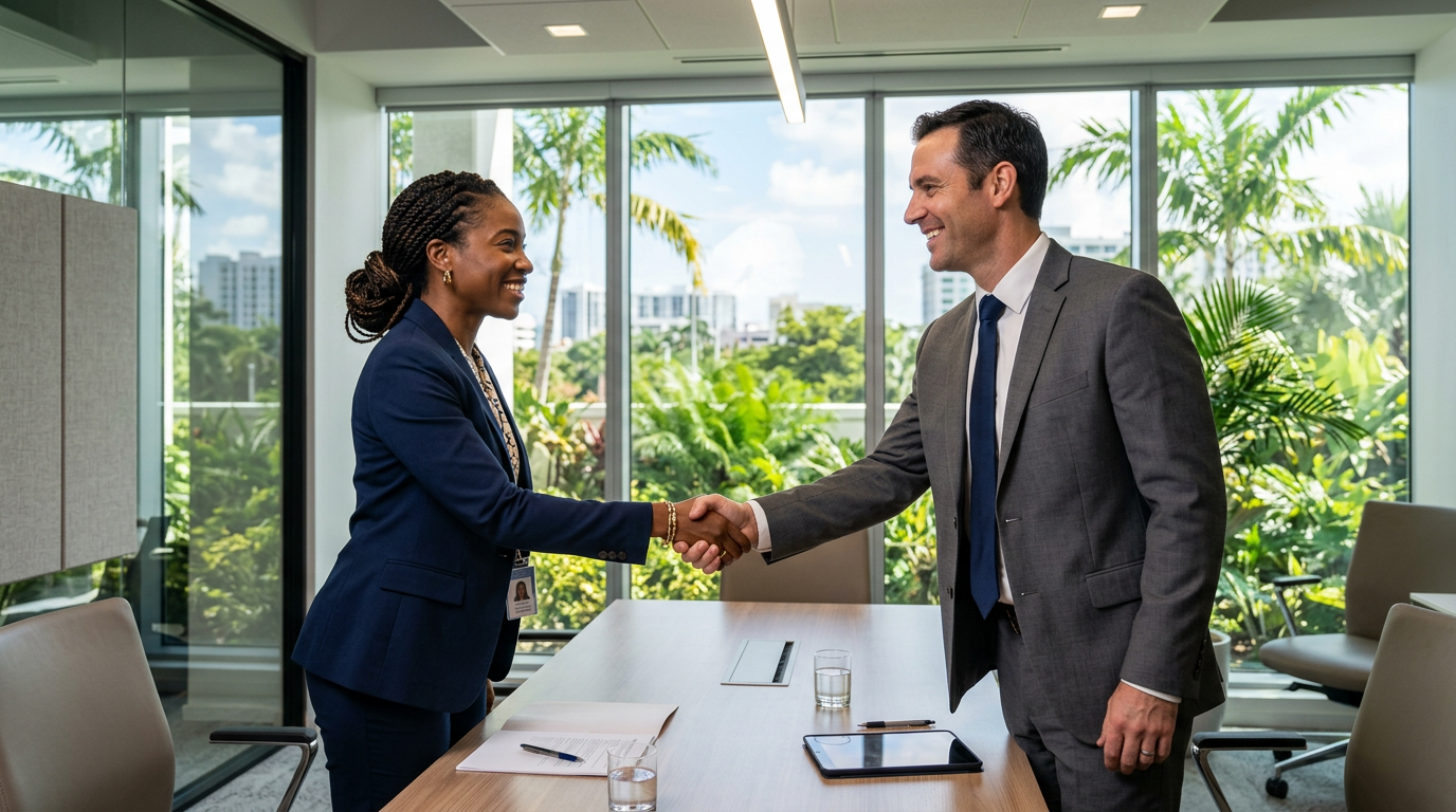 MSP account manager building a client relationship in person