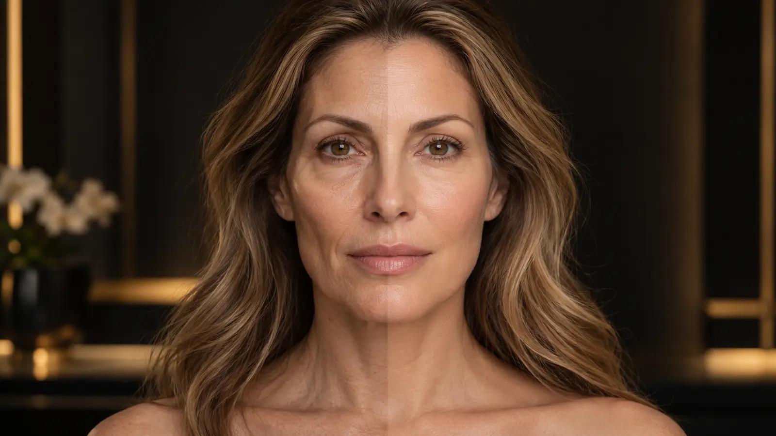 Facial volume loss and restored volume comparison for Sculptra treatment