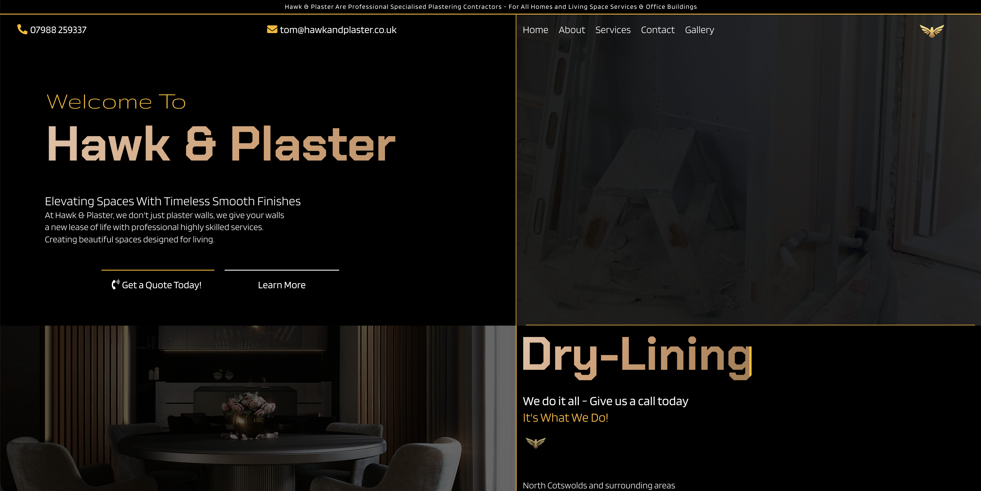 Hawk and Plaster website