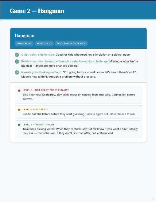 Connection game example