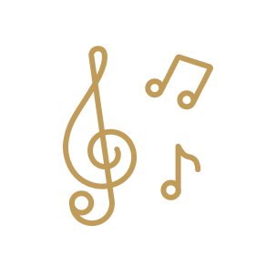 Music note icon showing LH3 party bus transportation for concerts and sporting events"