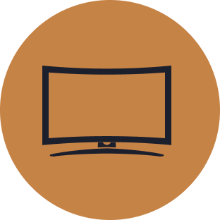Entertainment system icon symbolizing premium audio and video experience in LH3 limos"