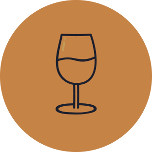 "Beverage glass icon showing complimentary bottled water and premium refreshments in LH3 vehicles"