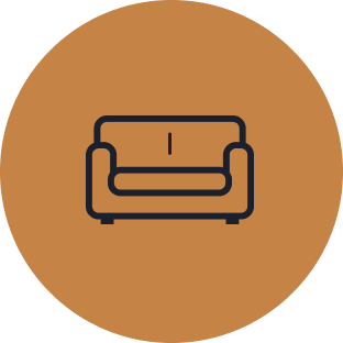 Seating icon showing spacious and comfortable interiors in LH3 party buses"