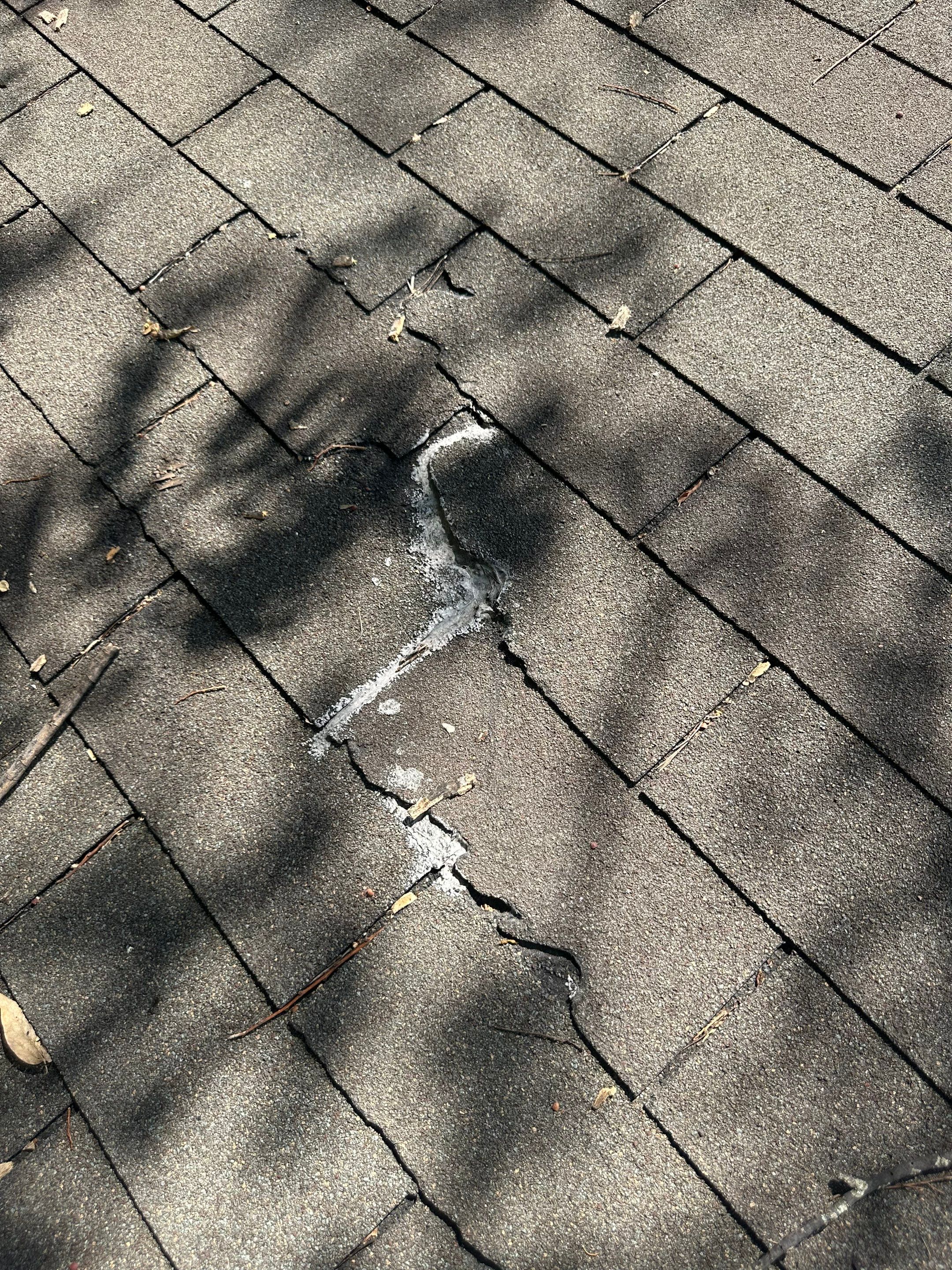 Daño de granizo en techo