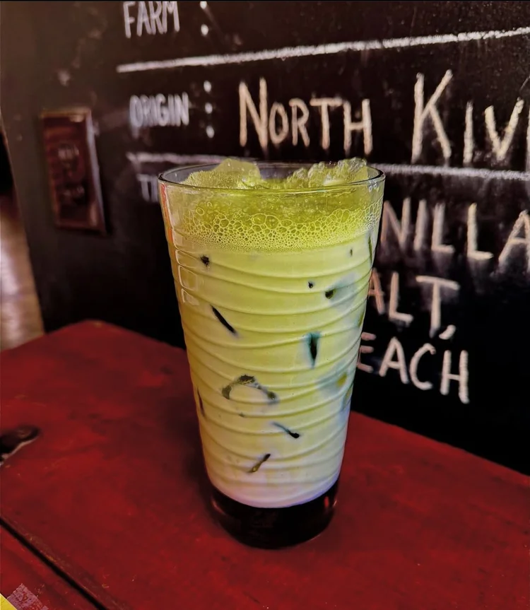 Iced Blueberry Vanilla Matcha at Brewed Awakening Royersford PA