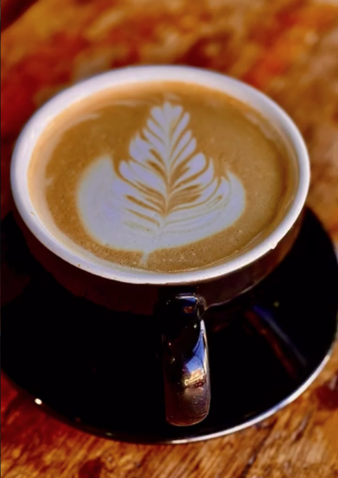 Latte with Latte Art at Brewed Awakening Royersford PA