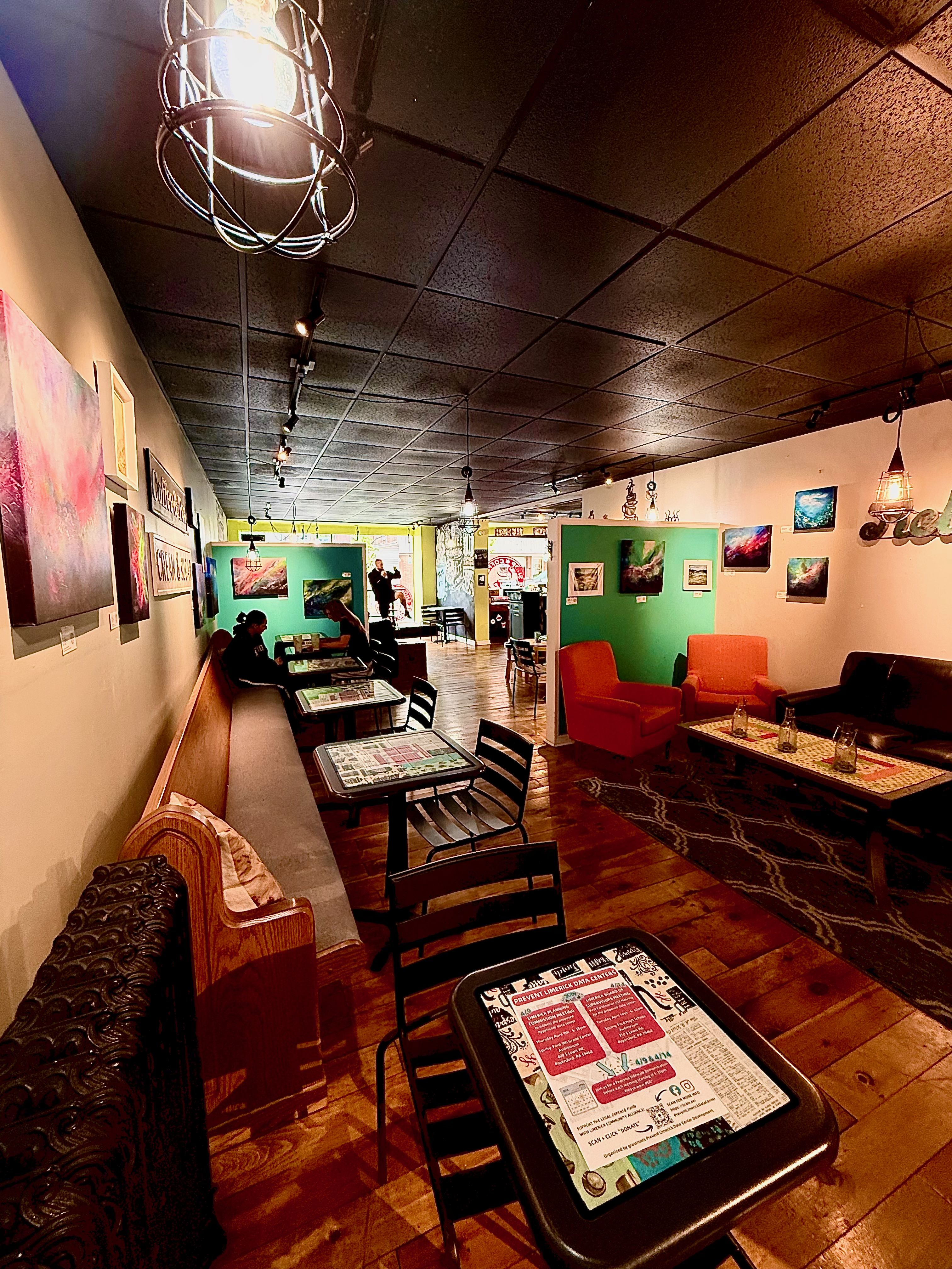 Seating area at Brewed Awakening coffee shop Royersford PA