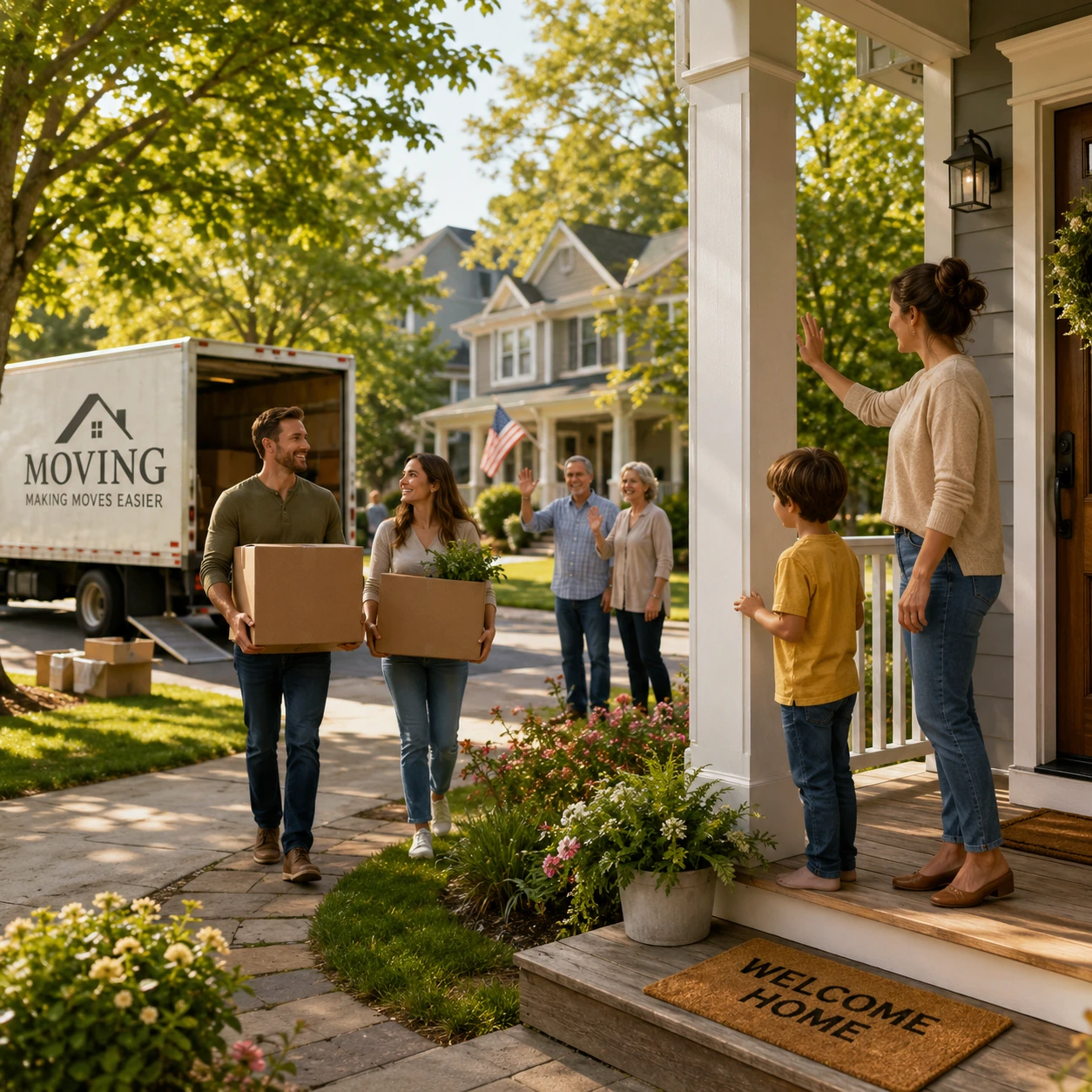 Welcoming neighborhood with moving-in warmth
