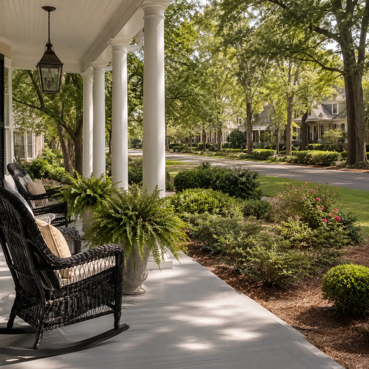 Cozy Aiken front porch or a charming neighborhood street