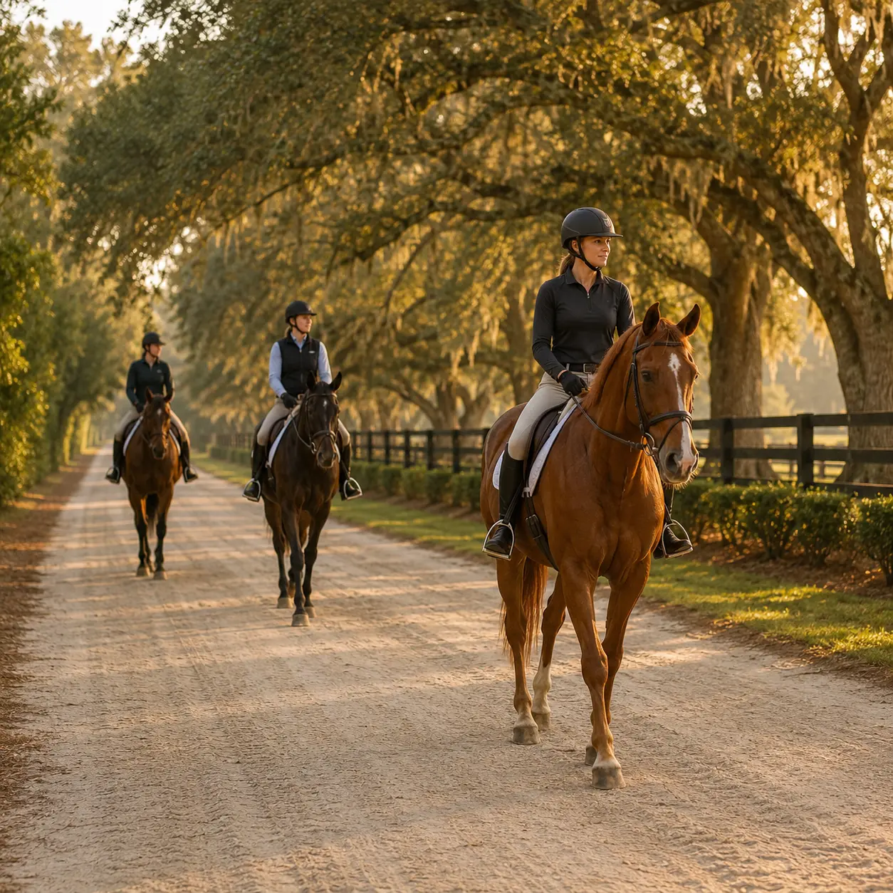 Aiken equestrian life with horse and rider