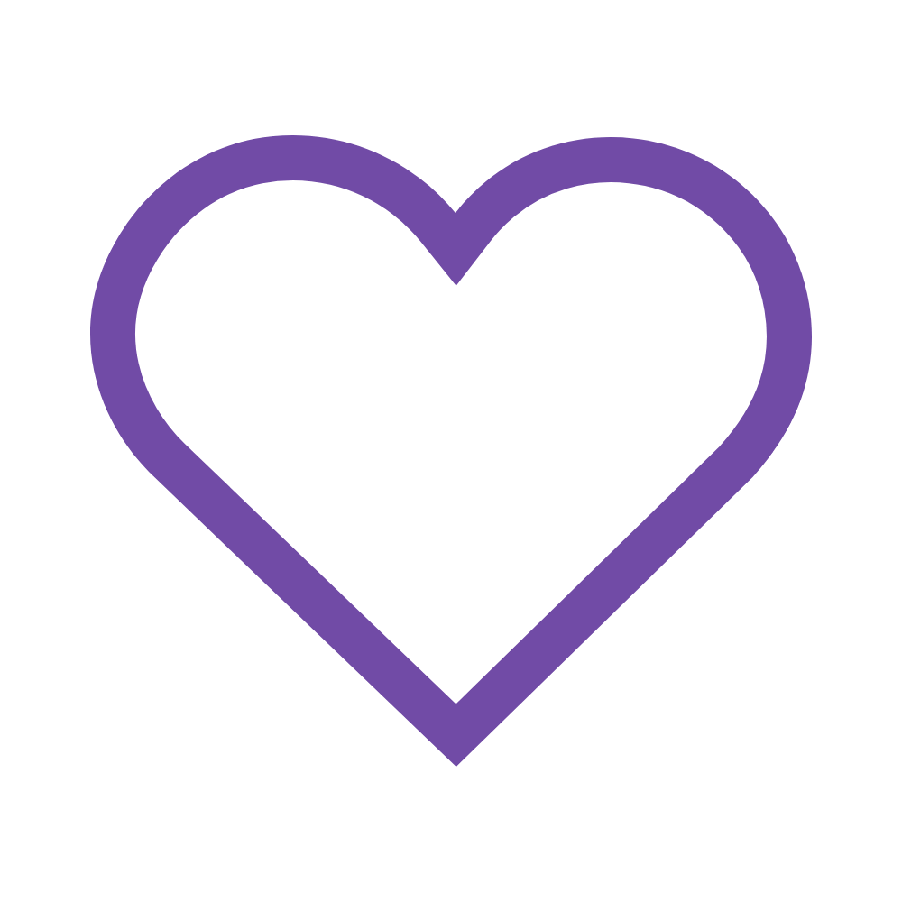 A graphic of a dark purple heart