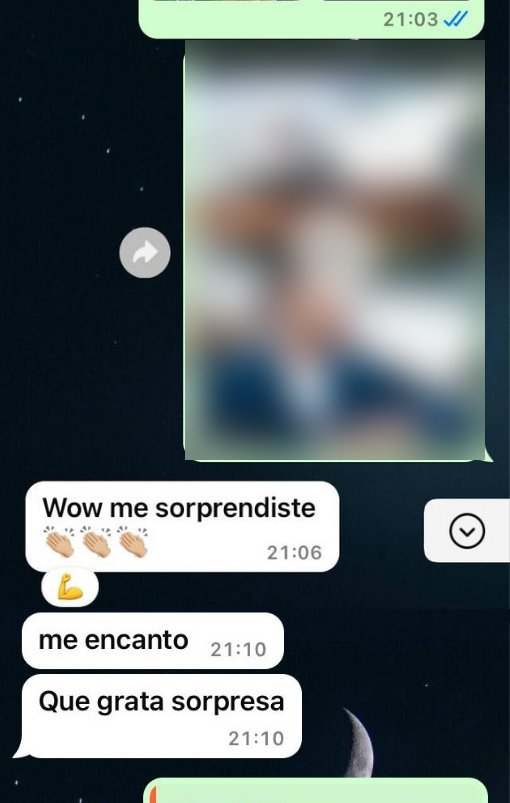 Mensaje de un cliente: wow me sorprendiste, qué grata sorpresa