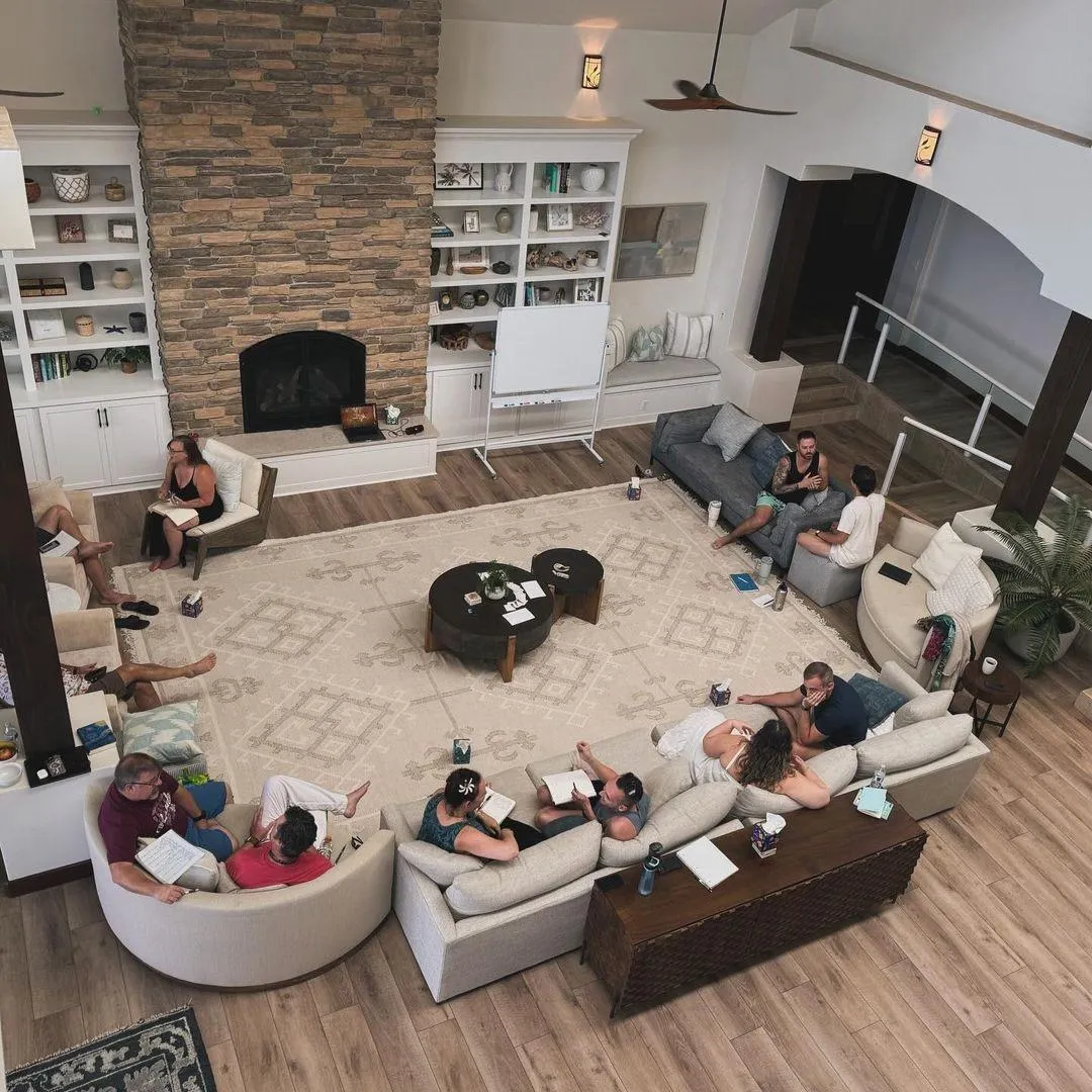 Overhead view of entrepreneurs in deep work