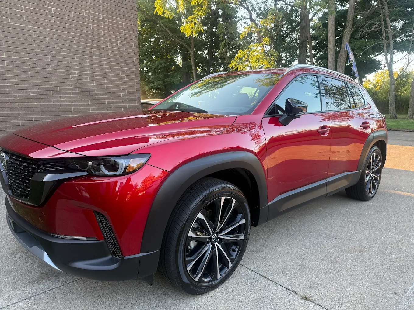 Corrected vehicle paint showing sharp mirror-like reflections
