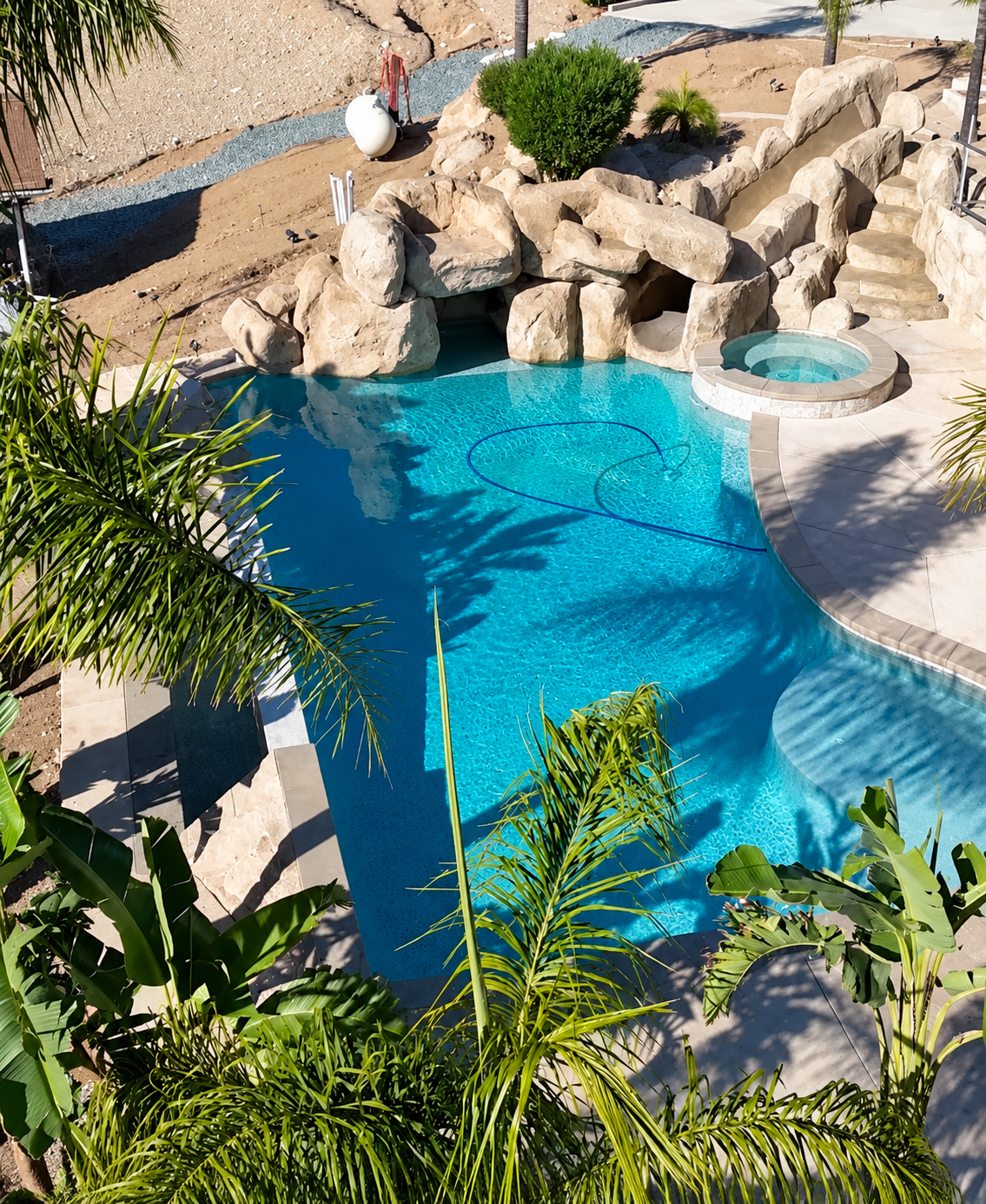 Completed pool remodel by Spring Pools and Spas, San Diego