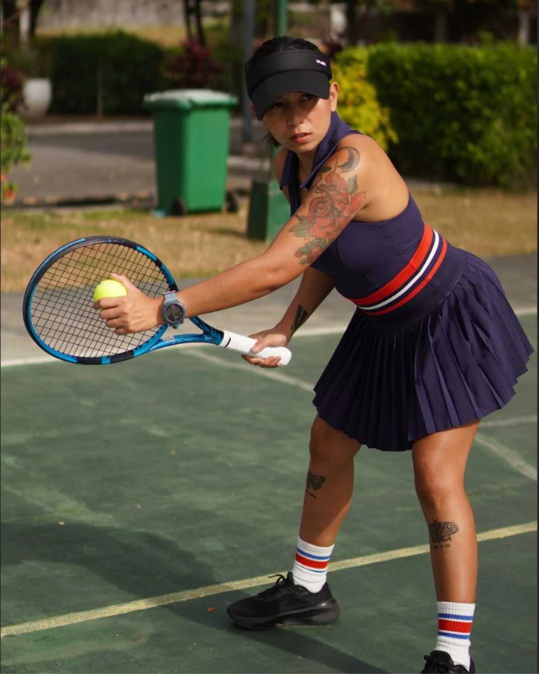 Women's tennis sports bra and skirt set