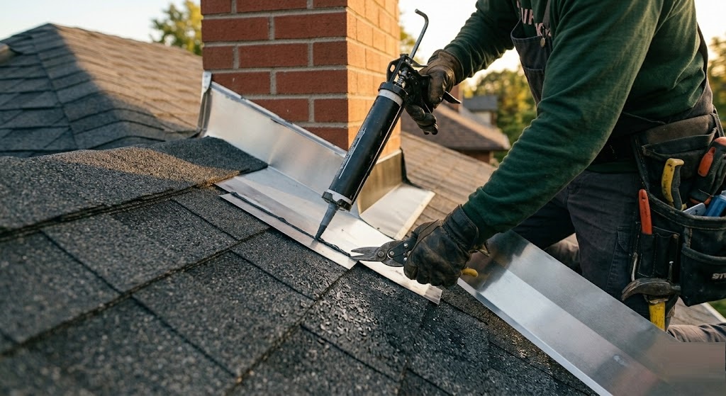 Residential roofing repair and asphalt shingle alignment