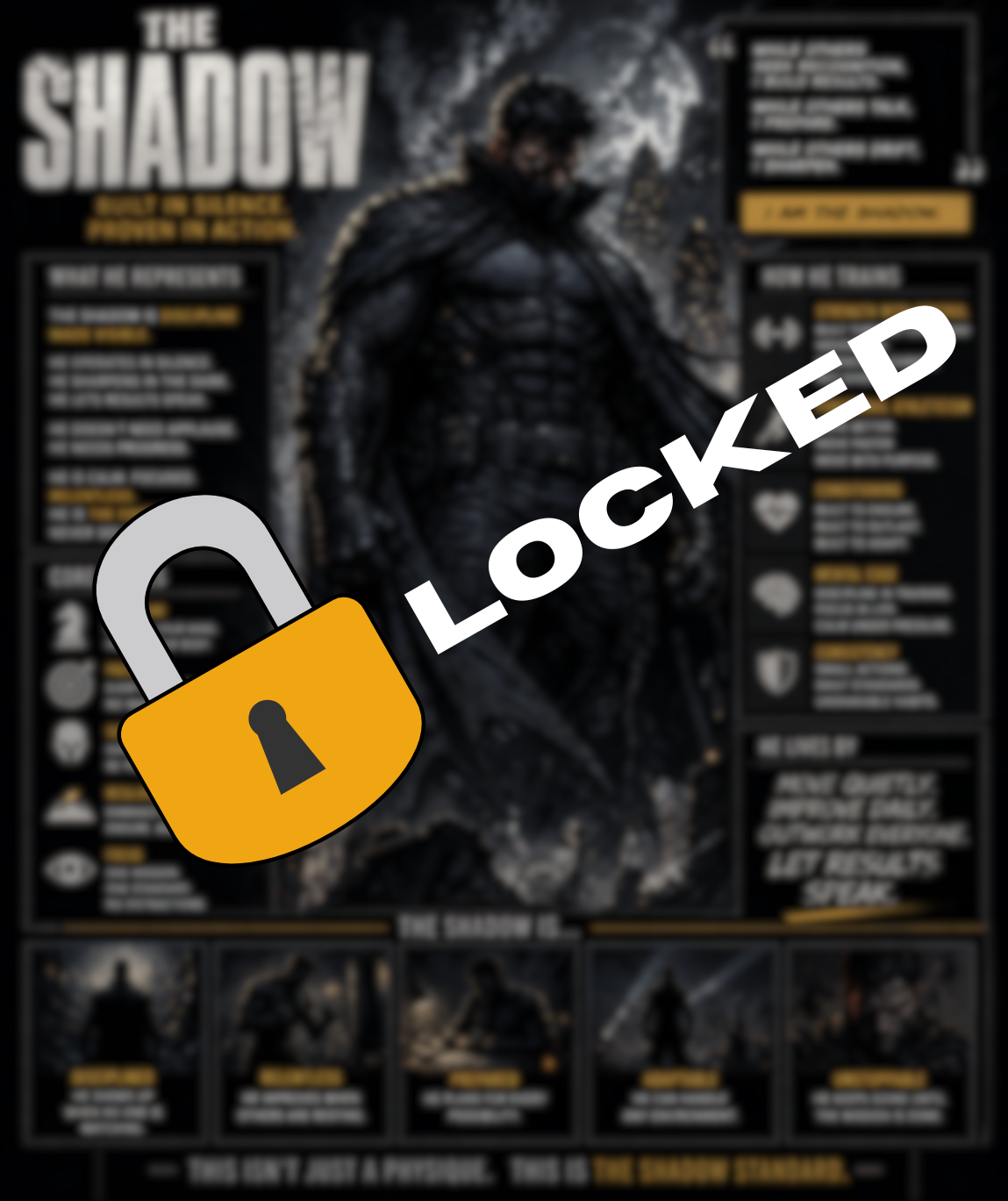The Shadow calling card — locked until you complete the 12-week program