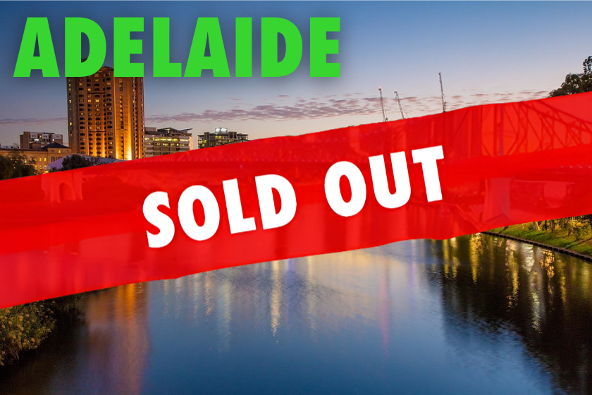 Adelaide river and skyline at night, showing the location of Stress Free Tradie