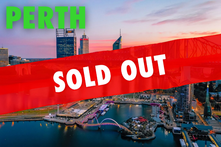 Perth landscape at night showing the location of Stress Free Tradie