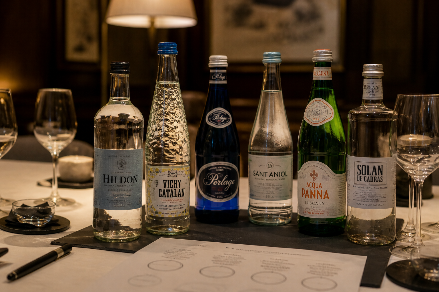 Private mineral water tasting setup