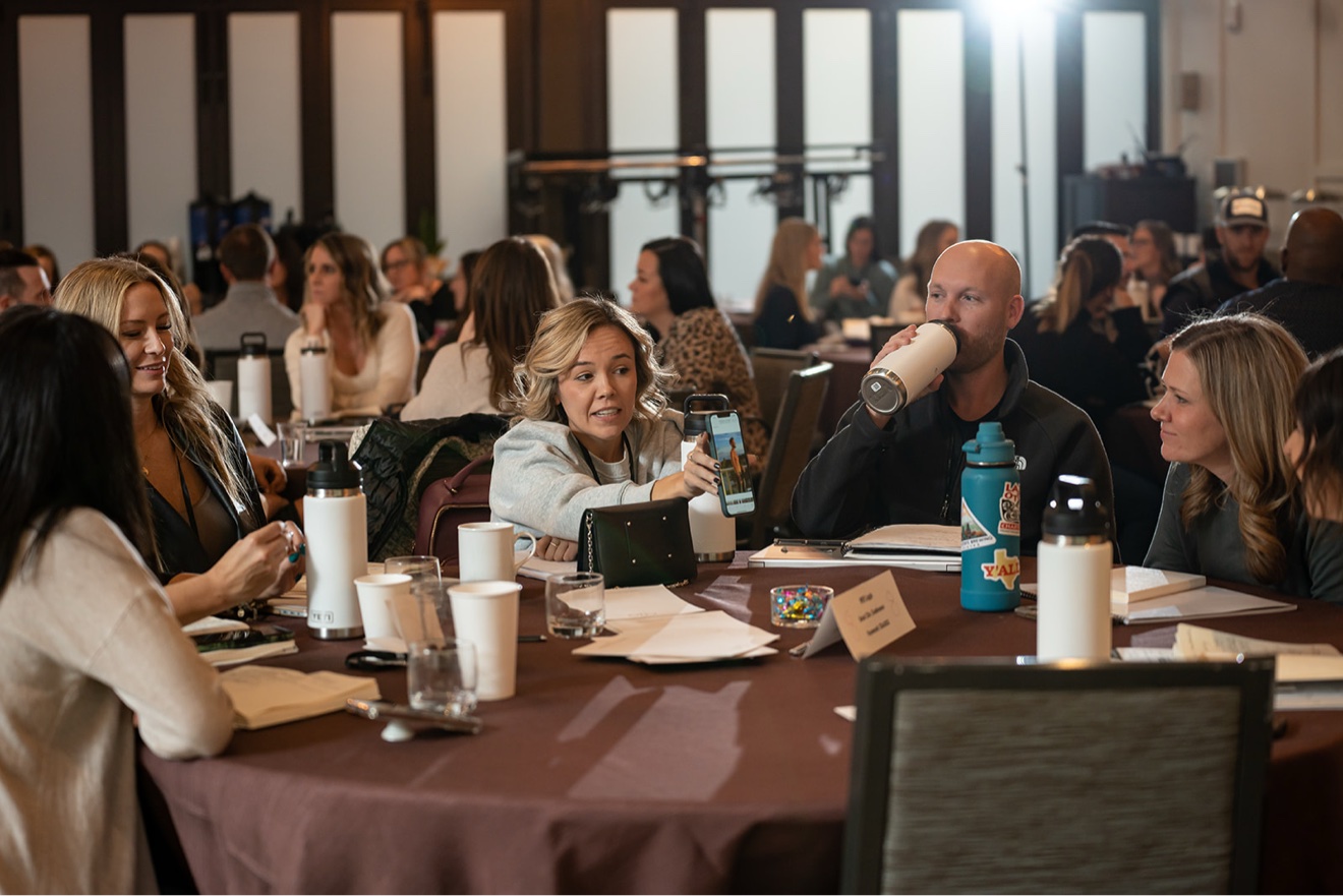 Members collaborating around the table