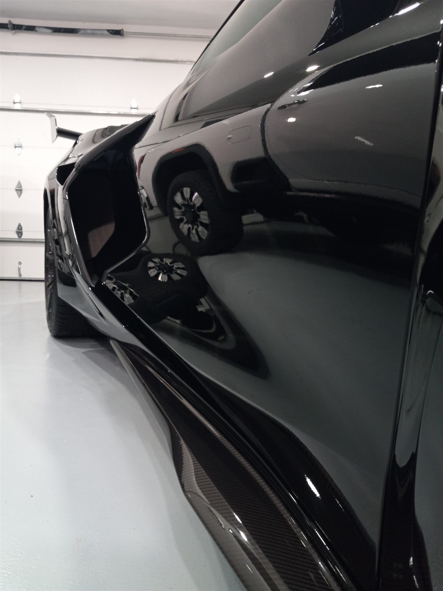 Coated paint reflecting garage cabinets with full clarity