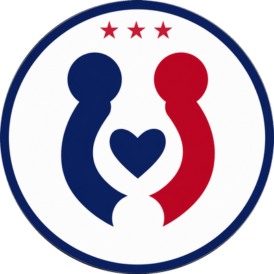 Parents United emblem — two parents meeting at a heart