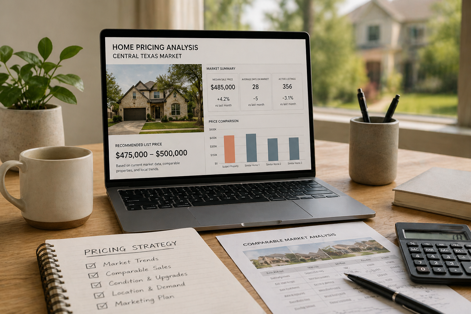 Home pricing analysis and market data used to determine listing price in Central Texas