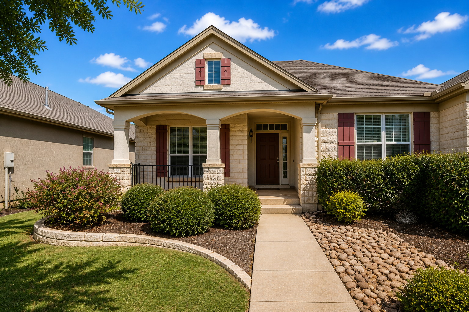 Well-maintained Georgetown Texas home exterior representing selling a house as-is without major updates