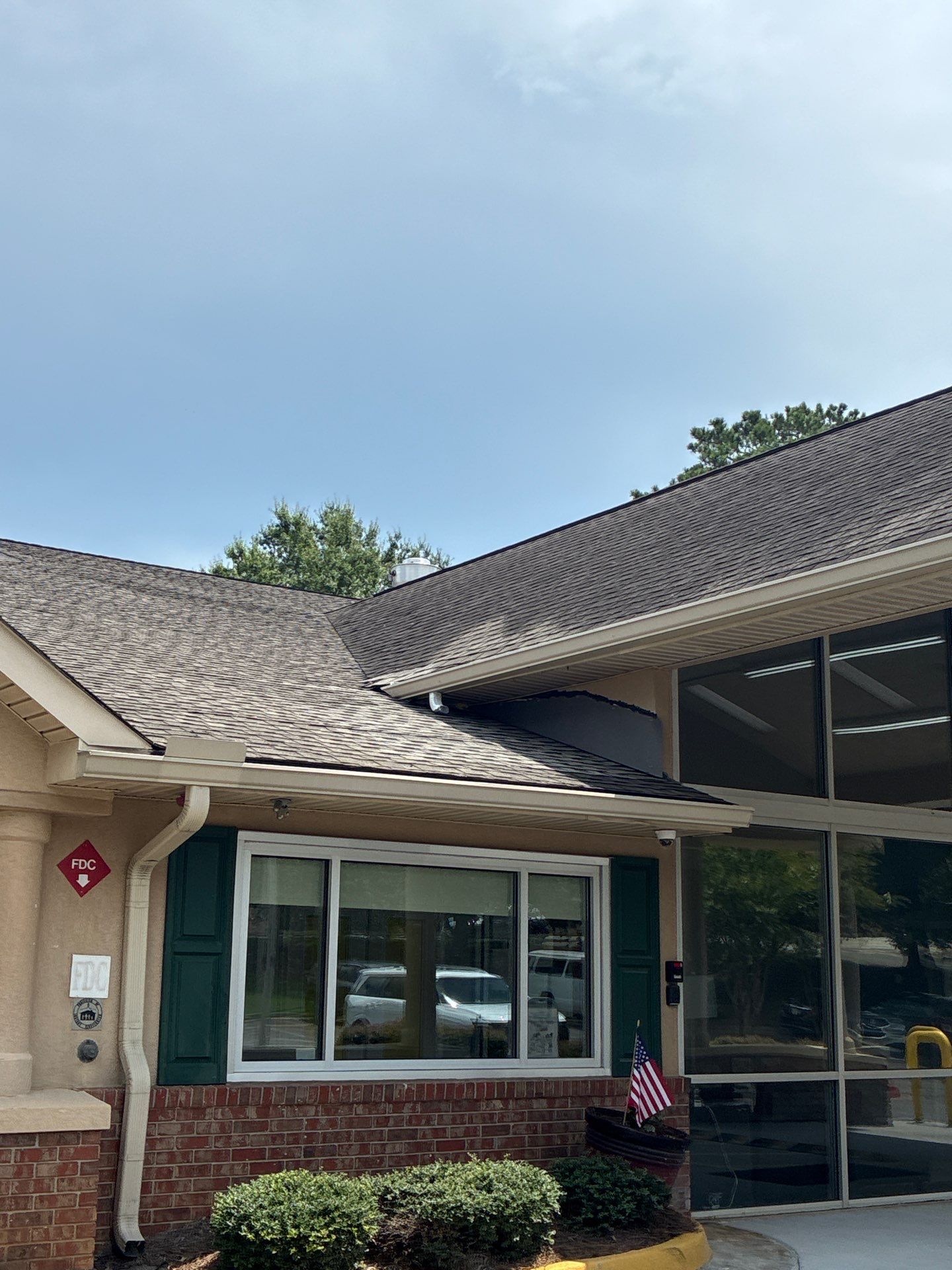 Roofline with a gap visible under the eave near the gutter