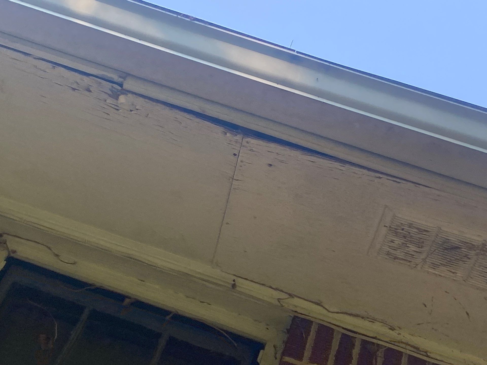Underside of a soffit run along the eave