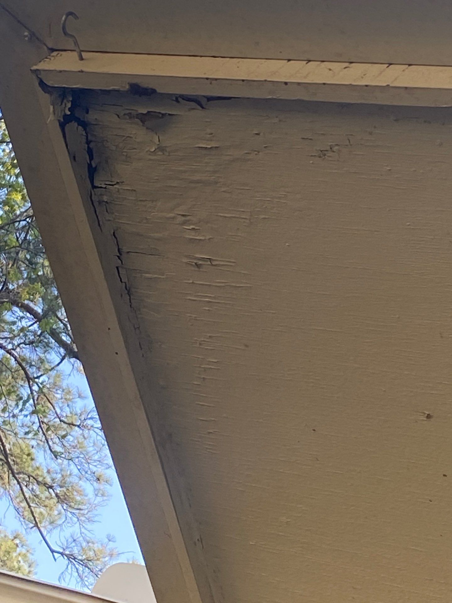 Inspecting the fascia and gutter attachment above a soffit run