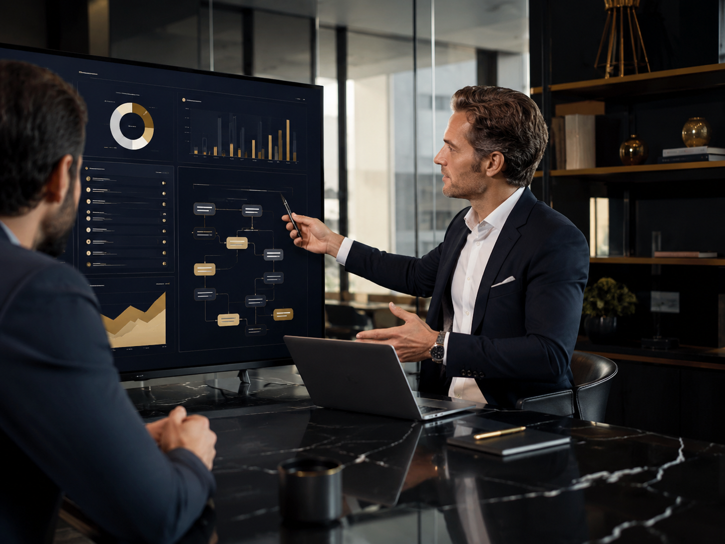 Small business consulting conversation with business owner