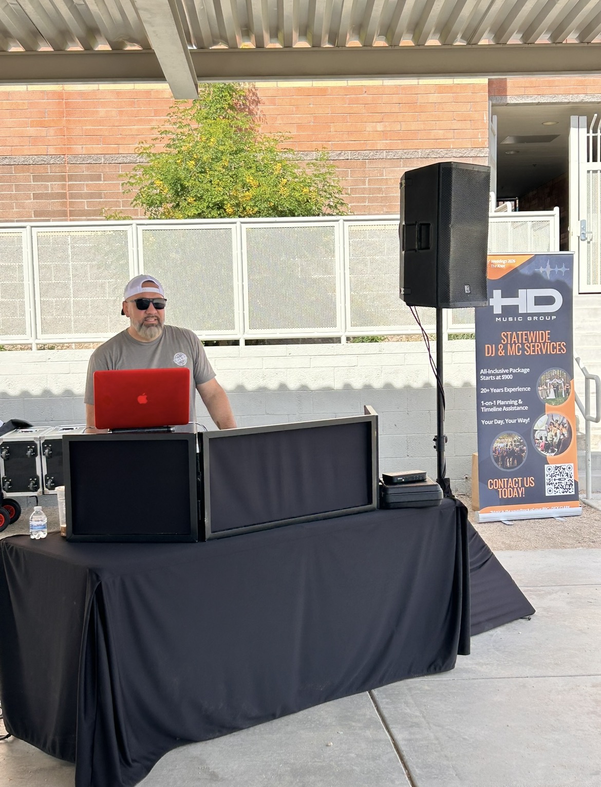 HD Music Group sound and lighting setup at an Arizona venue