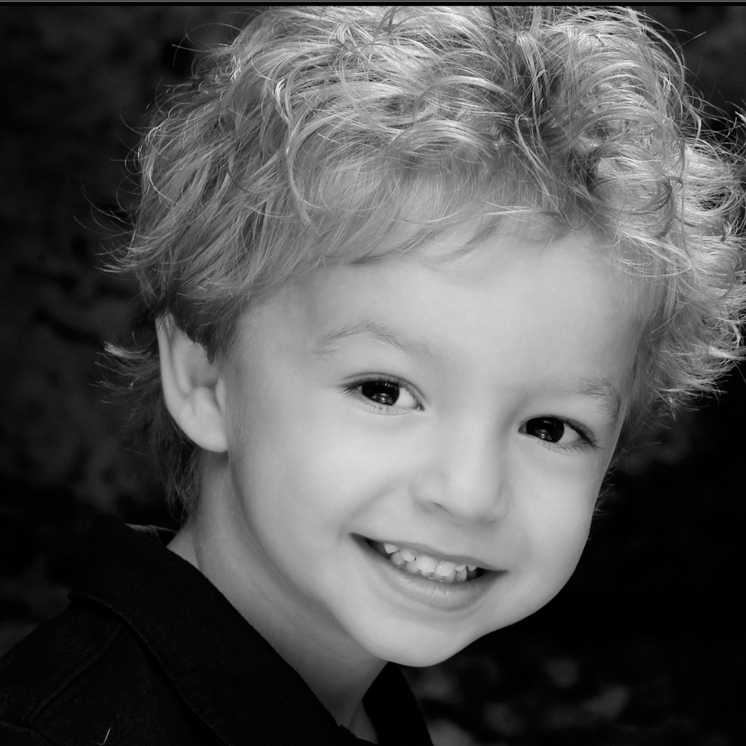 Black and white fine art children's portrait photography
