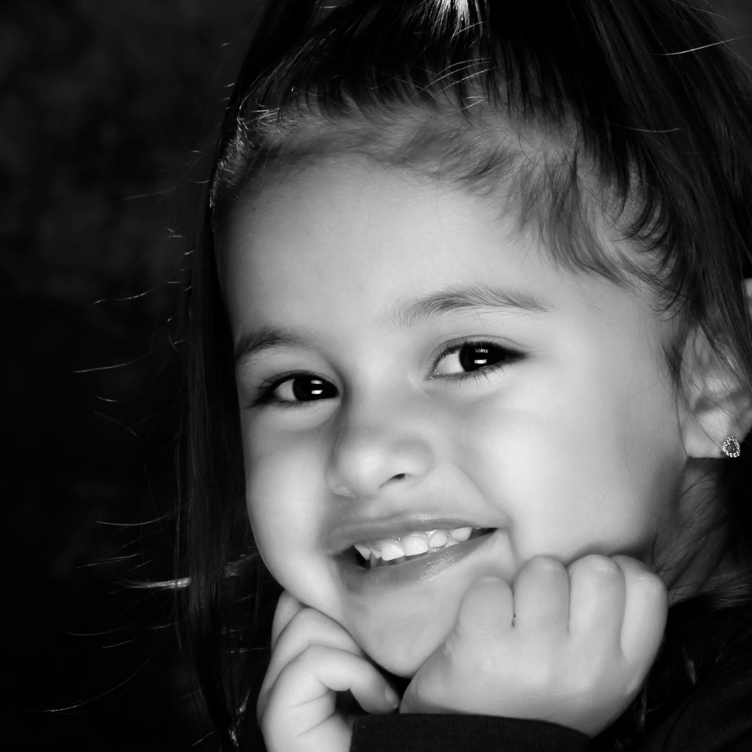 Professional studio portrait photography of a child