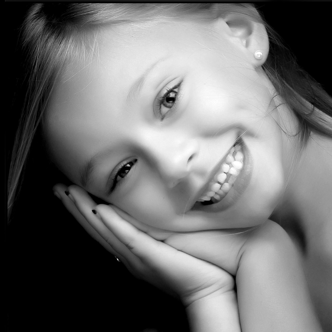Professional fine art studio portrait of a child
