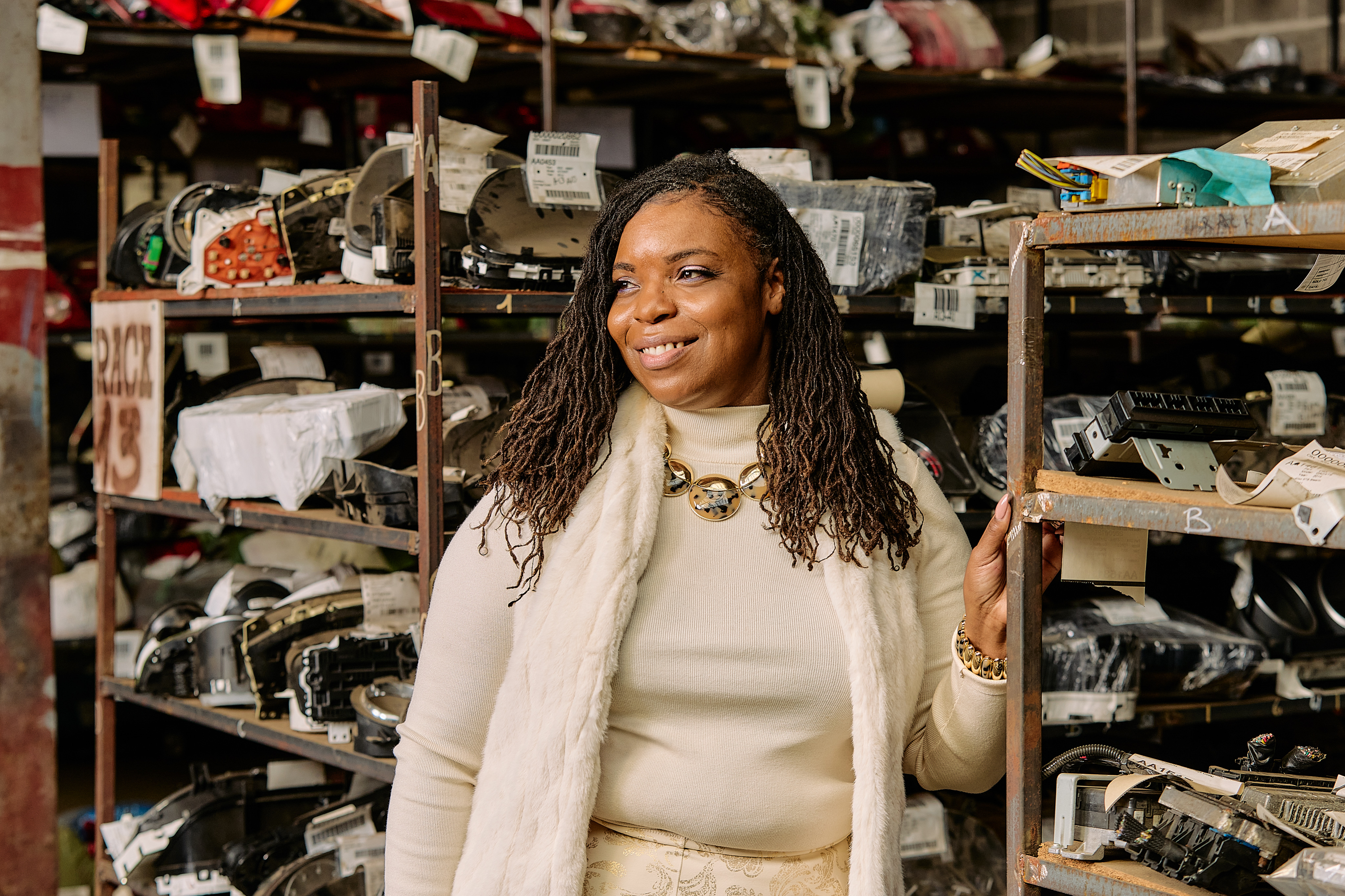 Natasha Broxton inside Select Auto Parts & Sales facility — Milwaukee, Wisconsin