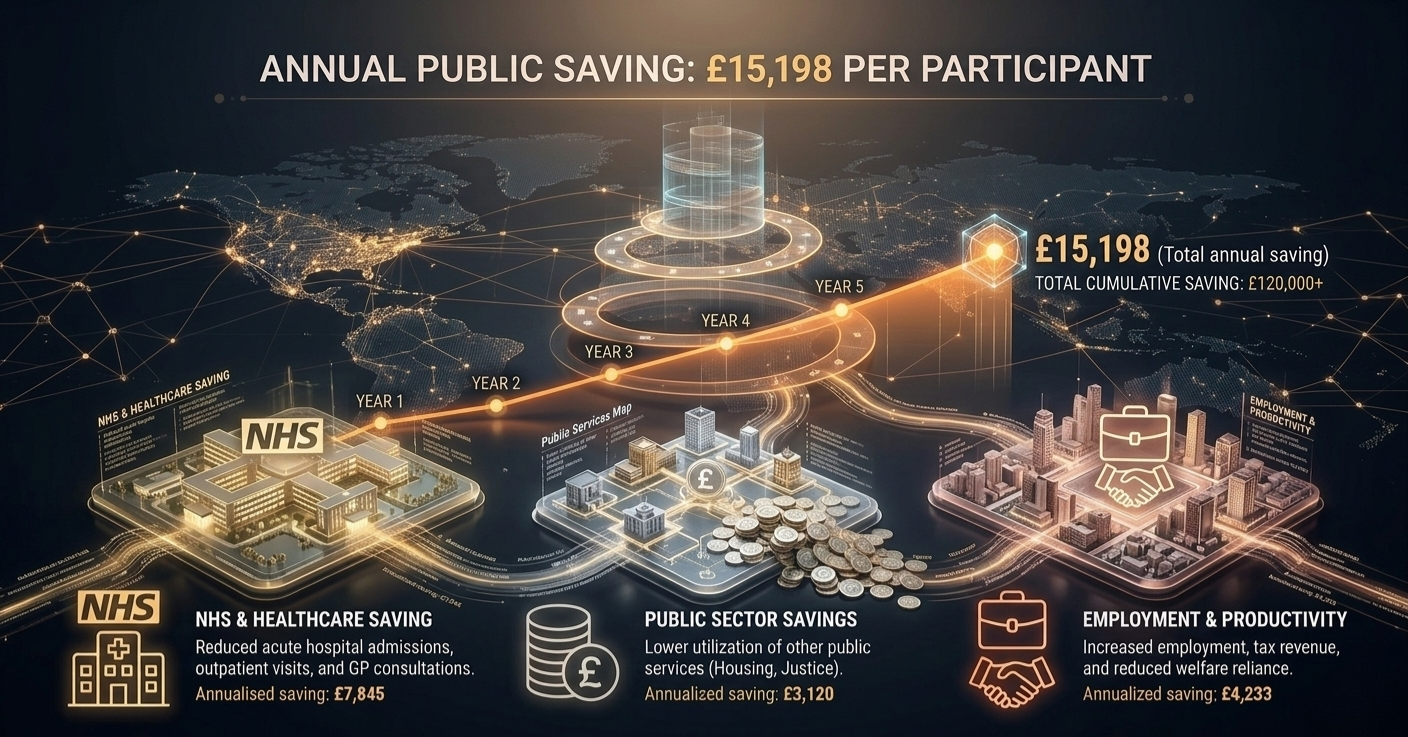 Annual public savings per participant