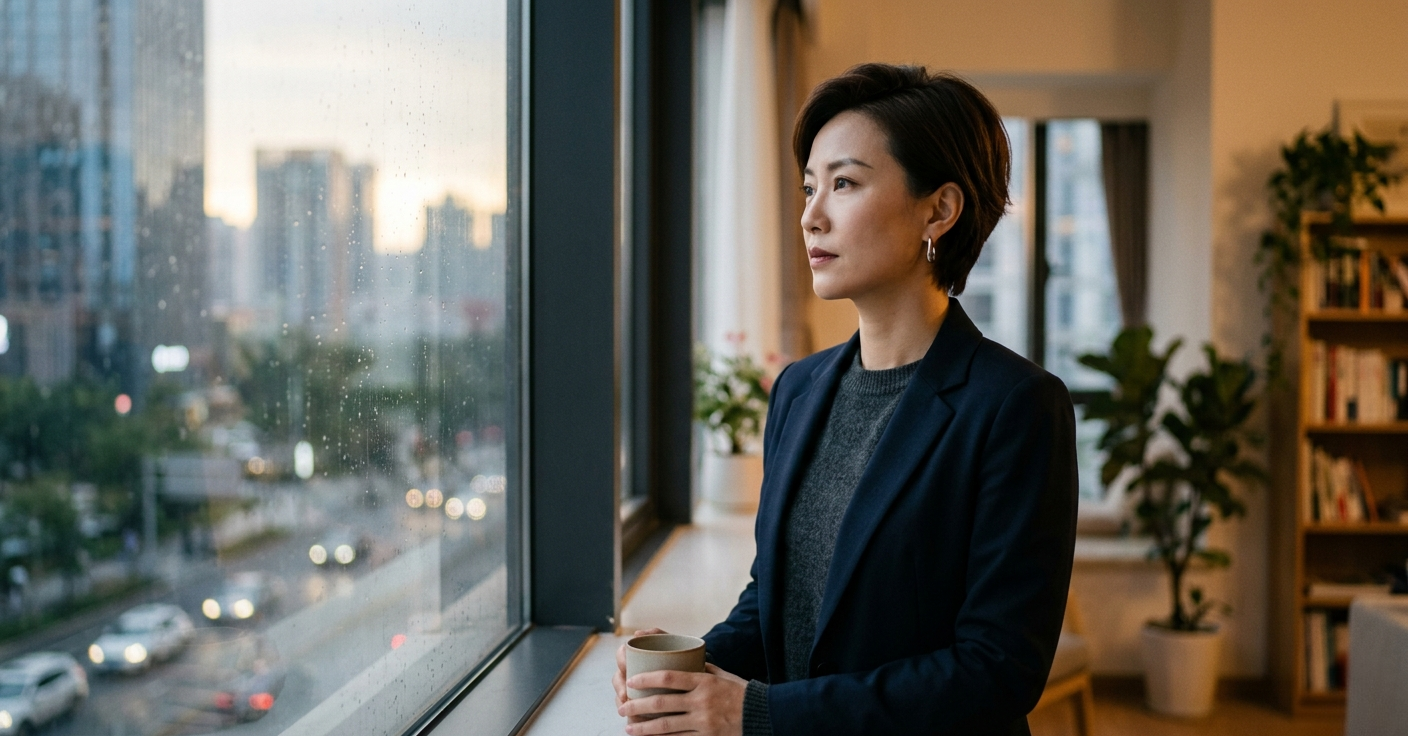 A professional woman reflecting, rebuilding your life after trauma, Mindset + Mastery