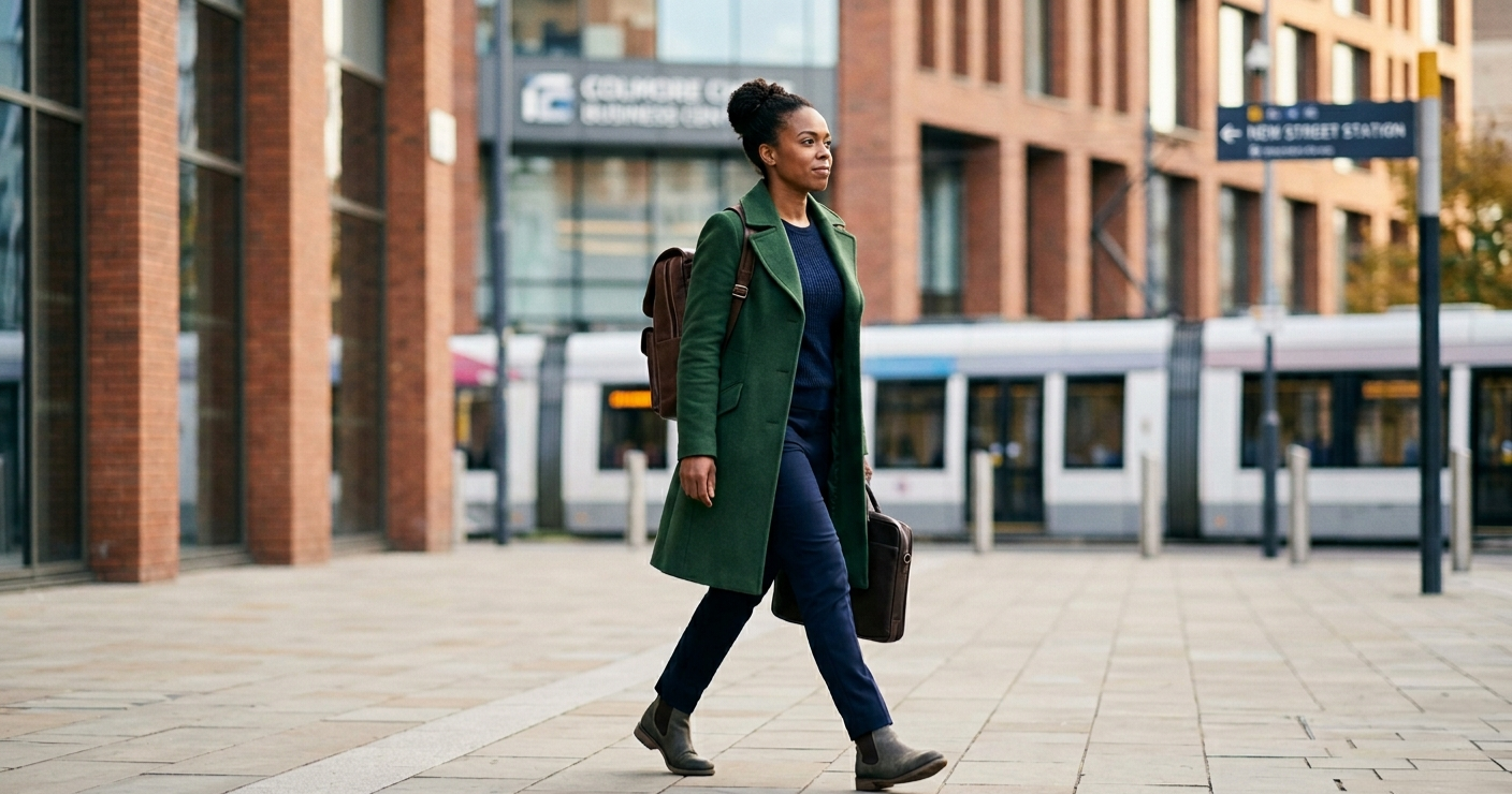 A professional woman walking, signs you are ready for chronic illness coaching, Mindset + Mastery UK