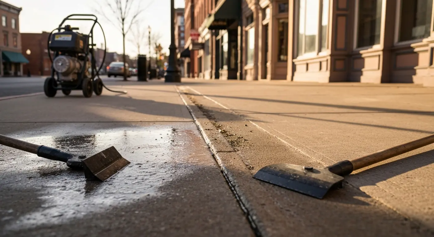 Gum removal from sidewalk