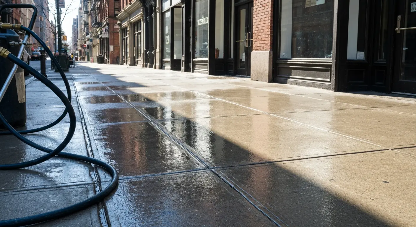 Gum and adhesive removal from sidewalk