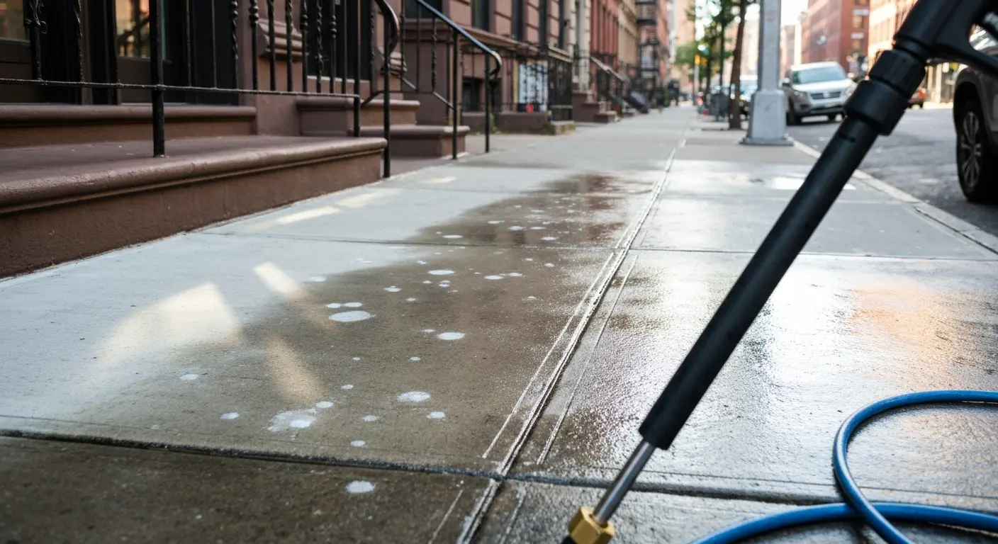 Sidewalk pressure washing